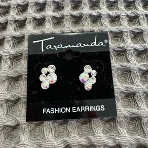 Iridescent rhinestone earrings!